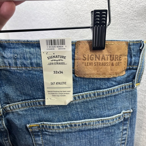 Levi’s Signature S67 Athletic Jeans Mens 32/34 NWT Blue Stretch Denim Pants 2339 - Picture 3 of 9